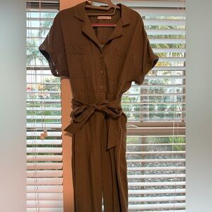 Abercrombie Green linen jumpsuit